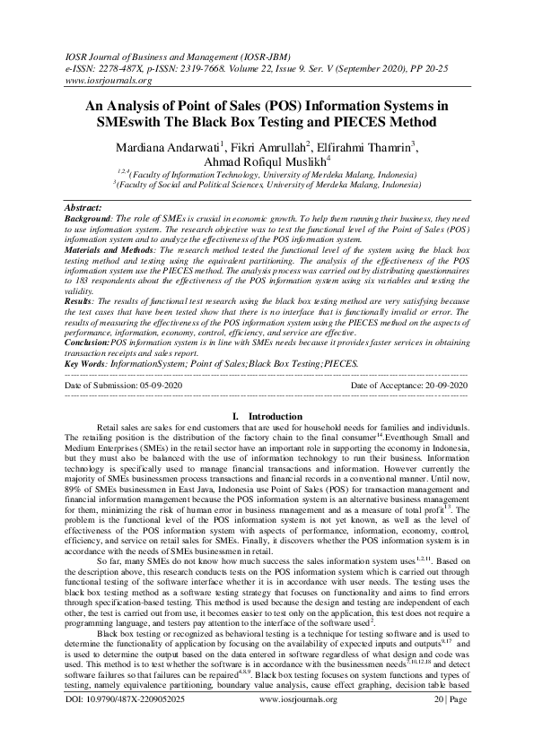 (PDF) An Analysis of Point of Sales (POS) Information Systems in ...