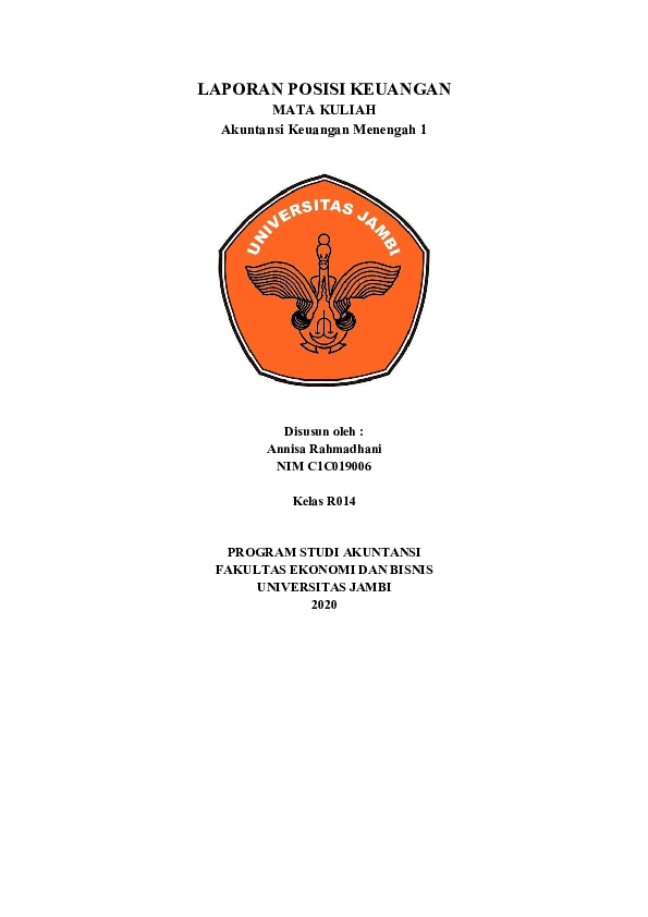 Doc Laporan Posisi Keuangan Annisa Rahmadhani Academia Edu