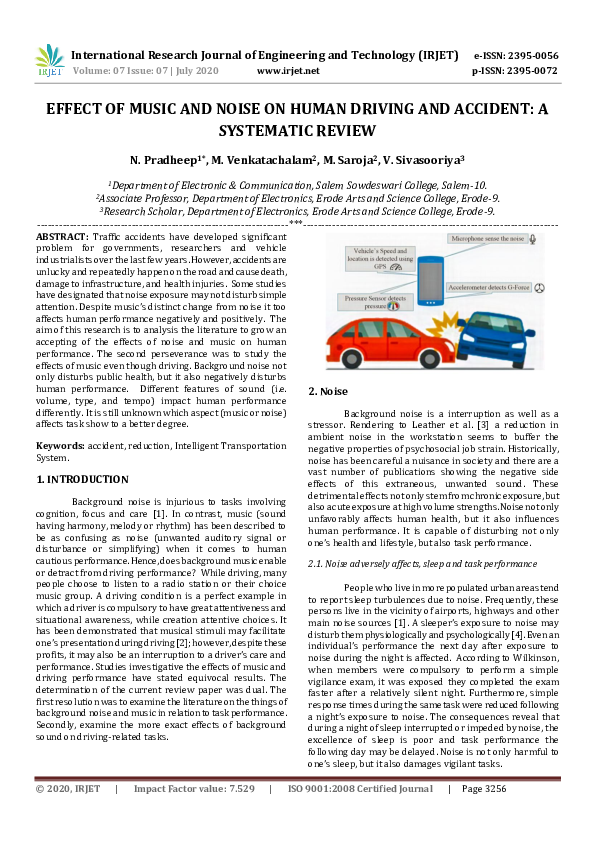 (PDF) IRJET-Effect of Music and Noise on Human Driving and Accident: A ...