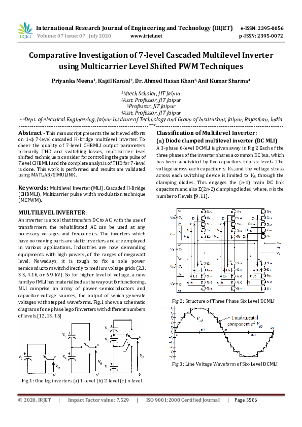 (PDF) IRJET- Comparative Investigation of 7-level Cascaded Multilevel ...