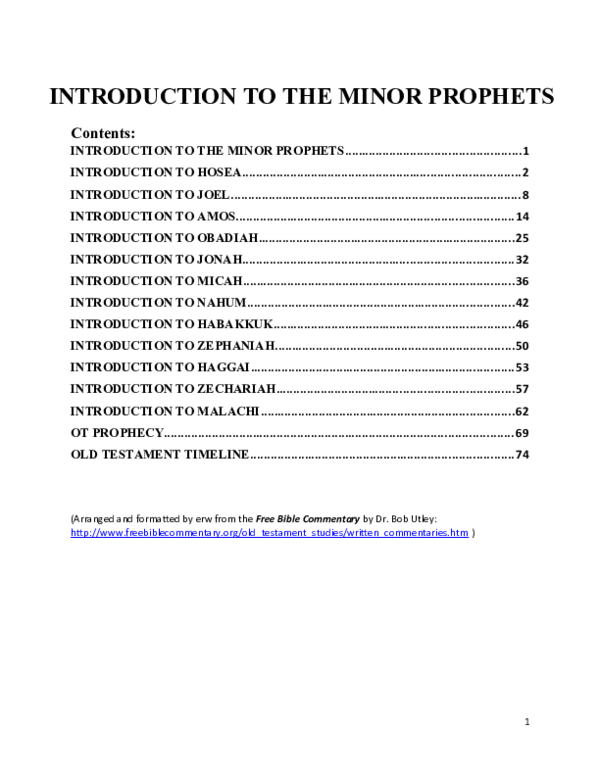 12 minor prophets bible study picture