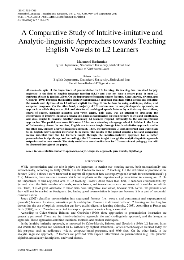 (PDF) A Comparative Study of Intuitive-Imitative and Analytic ...