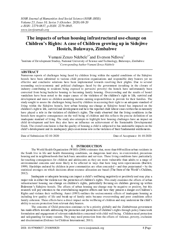 (PDF) The impacts of urban housing infrastructural use-change on ...