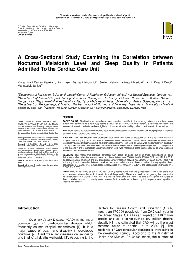(PDF) A Cross-Sectional Study Examining the Correlation between ...