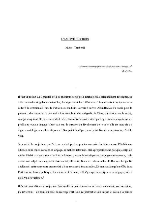 (PDF) L'AXIOME DU CHOIX — free download