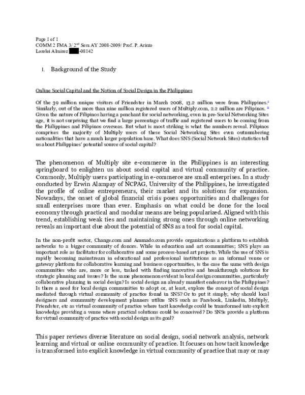 (PDF) Online Social Capital and the Notion of Social Design in the ...