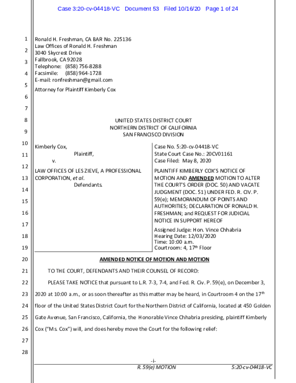 (PDF) AMENDED RULE 59(e) MOTION TO ALTER AND VACATE THE ORDER AND