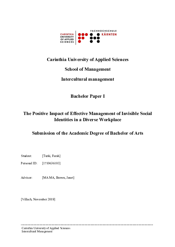 (PDF) School of Management Intercultural management Bachelor Paper I ...