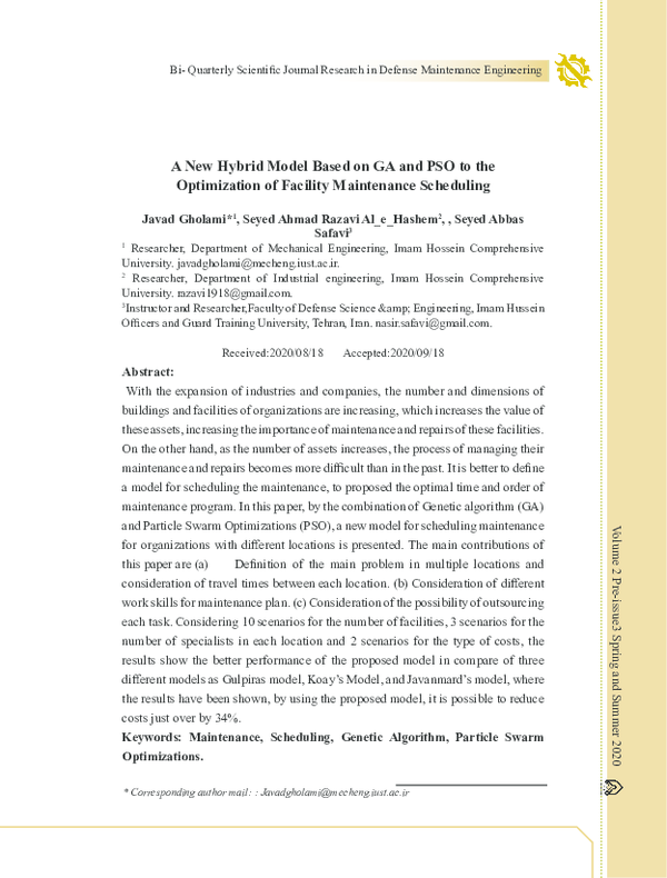 (PDF) A New Hybrid Model Based on GA and PSO to the Optimization of ...