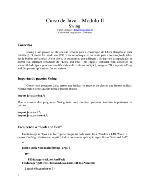 (PDF) Curso de Java -Módulo II Swing