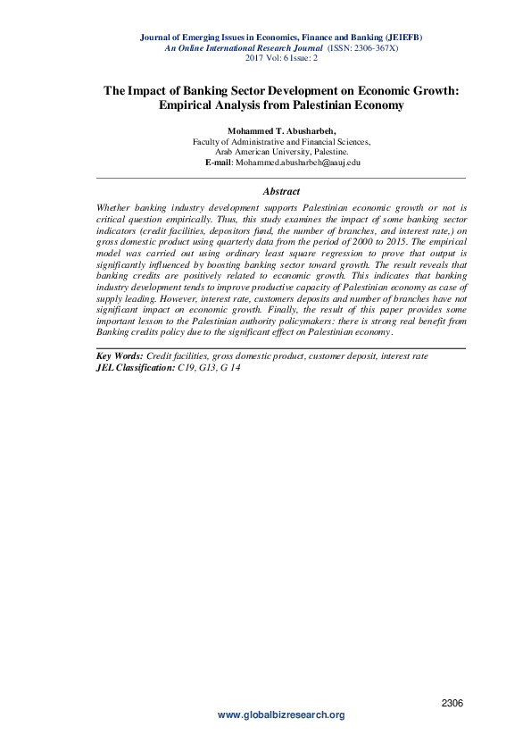 (PDF) The Impact of Banking Sector Development on Economic Growth ...