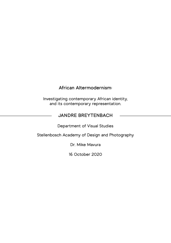 (PDF) African Altermodernism Investigating contemporary African