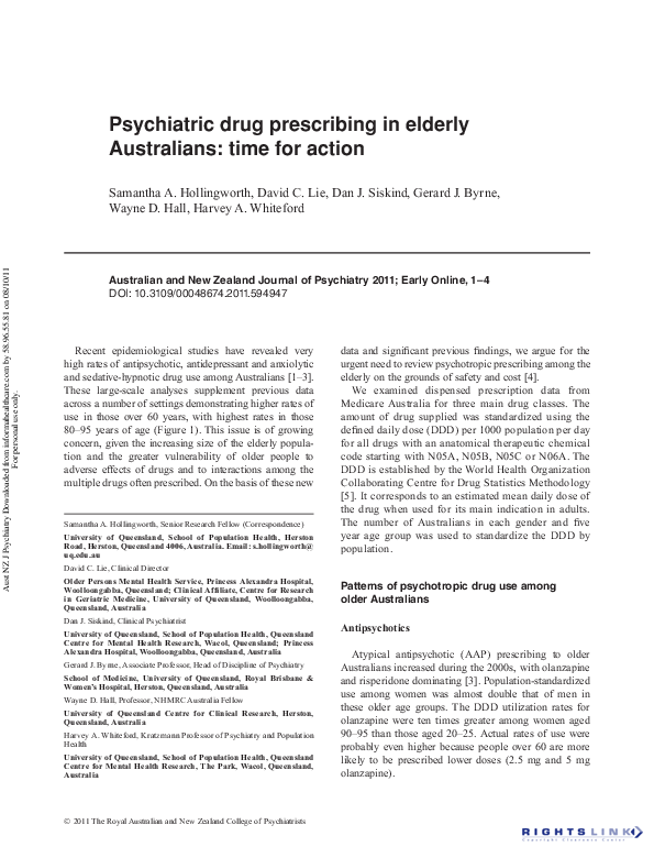 prescribing guidelines in psychiatry