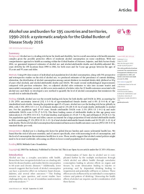 (PDF) Alcohol use burden, Griswold, Fullman, Hawley... Faro,