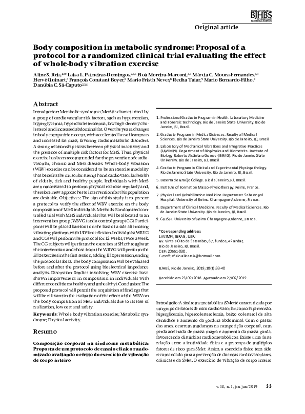 (PDF) Body composition in metabolic syndrome