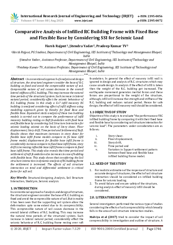 (PDF) IRJET- Comparative Analysis of Infilled RC Building Frame with ...