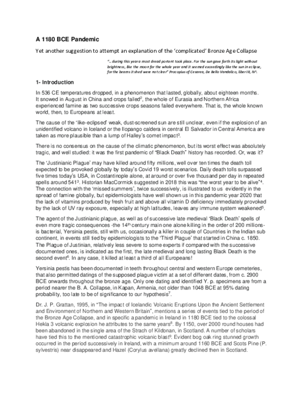 (PDF) A 1180 BCE Pandemic. Yet another suggestion to attempt an explanation of the
