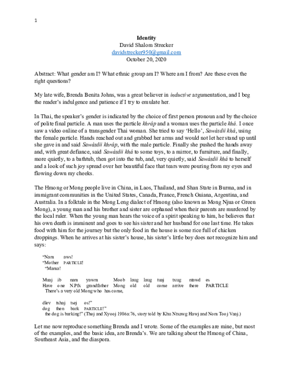 (PDF) Identity
