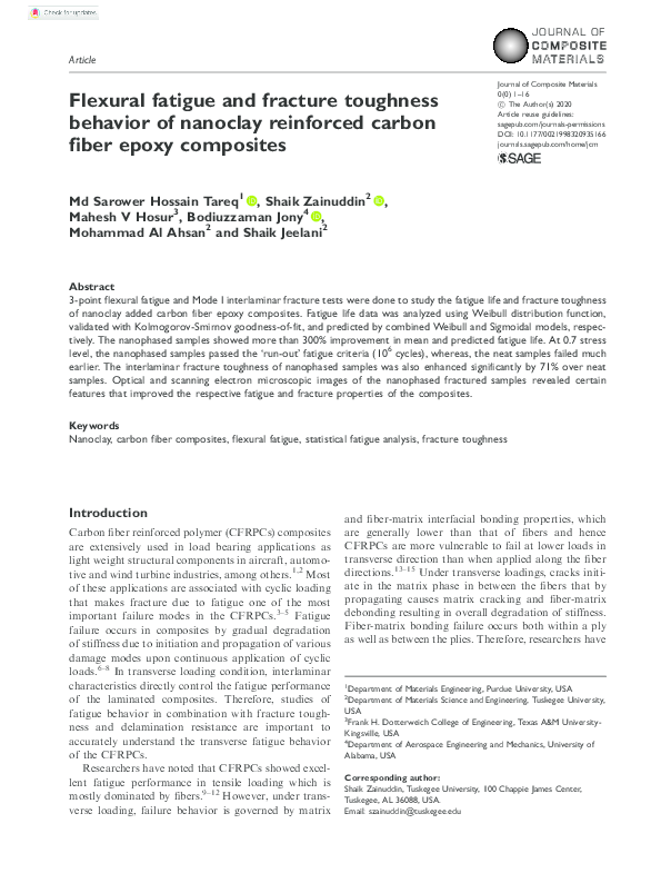 (PDF) Flexural fatigue and fracture toughness behavior of nanoclay ...