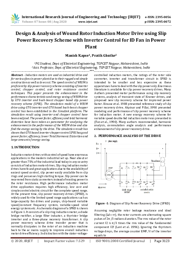 (PDF) IRJET- Design & Analysis of Wound Rotor Induction Motor Drive ...