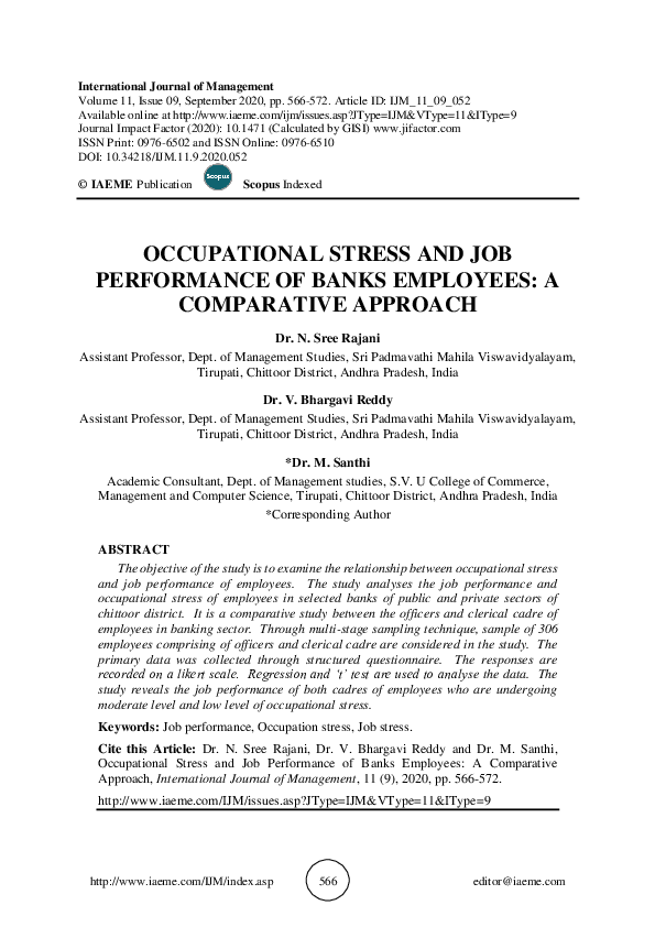 Occupational Stress And Its Effect On Job Performance – PWPK