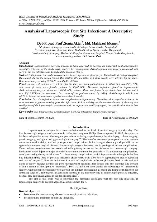 (PDF) Port Site Hernia: A Complication of Minimal Access Surgery ...