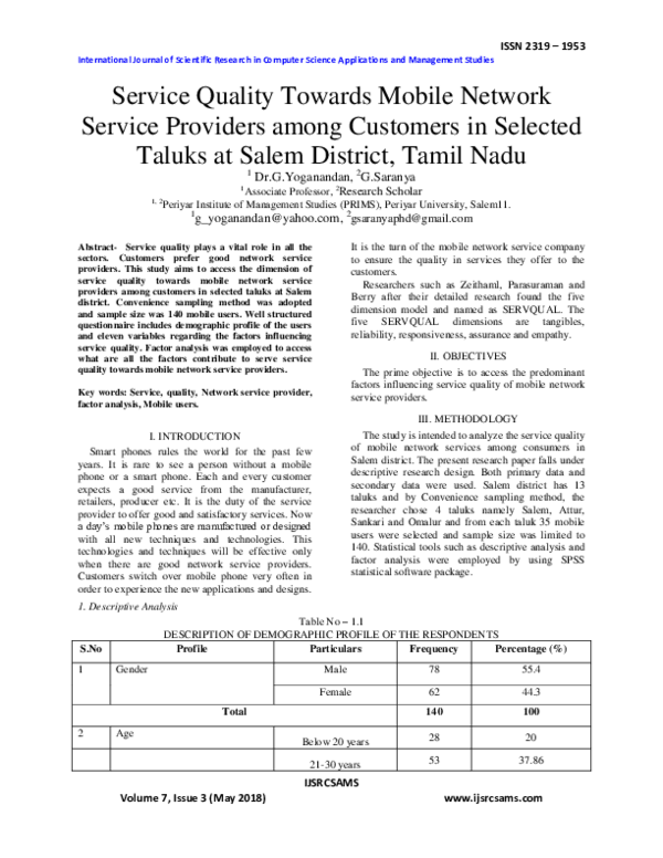 (PDF) Service Quality Towards Mobile Network Service Providers among ...
