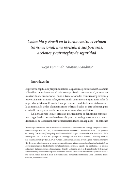 (PDF) Colombia y Brasil en la lucha contra el crimen transnacional: una ...