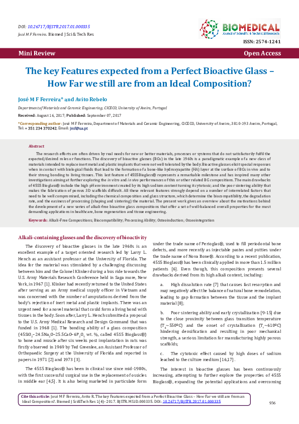 (PDF) The key Features expected from a Perfect Bioactive Glass – How ...