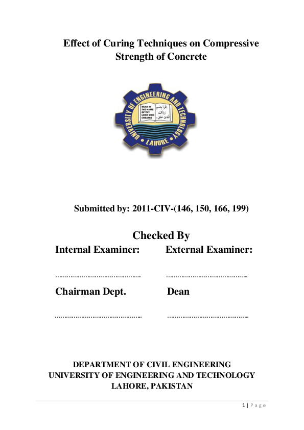 (PDF) Effect of Curing Techniques on Compressive Strength of Concrete ...