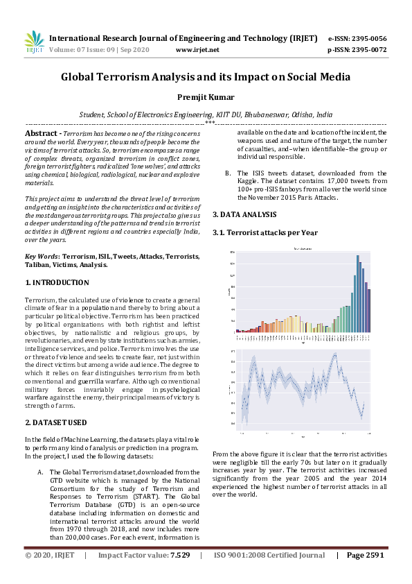 (PDF) IRJET- Global Terrorism Analysis and its Impact on Social Media