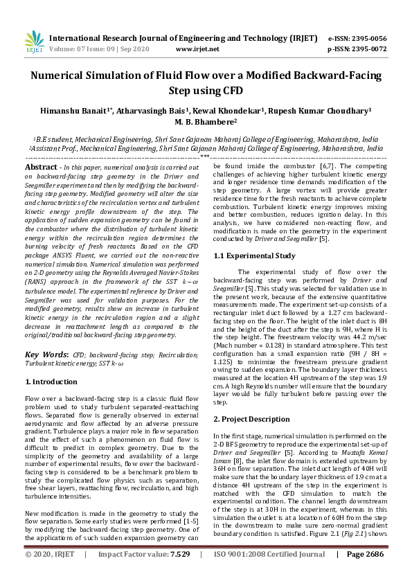 (PDF) IRJET- Numerical Simulation of Fluid Flow over a Modified ...
