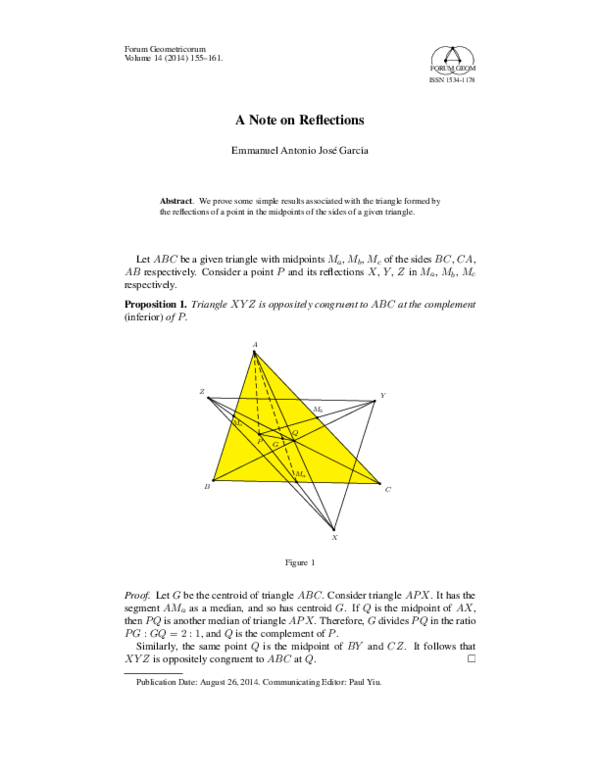 (PDF) A Note on Reflections