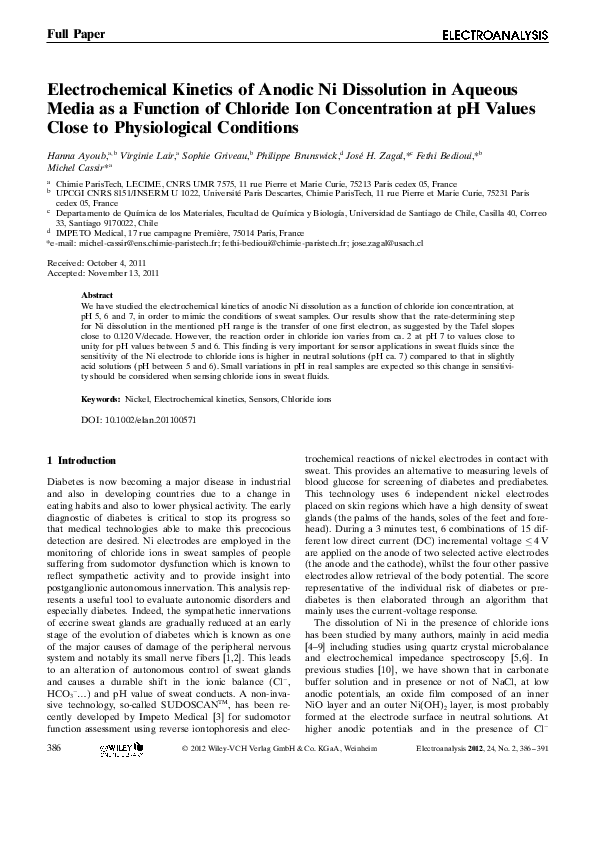 (PDF) Electrochemical Kinetics of Anodic Ni Dissolution in Aqueous ...