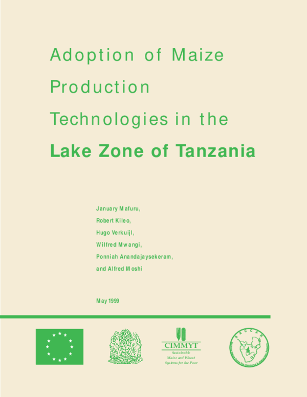 (PDF) Adoption of maize production technologies in the Lake Zone of ...