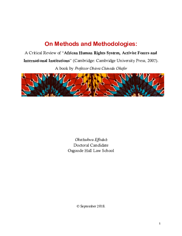 (PDF) On Methods and Methodologies: A Critical Review of “African Human ...