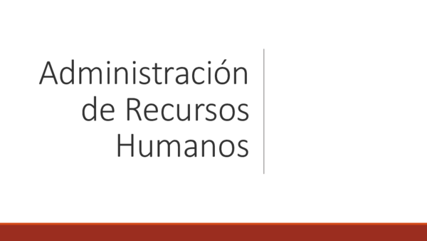 (PDF) Administración de Recursos Humanos