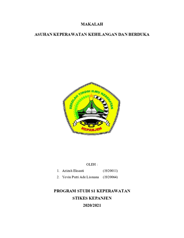 (DOC) Makalah Asuhan Keperawatan Kehilangan Berduka (DOC) Makalah Asuhan Keperawatan Kehilangan Berduka