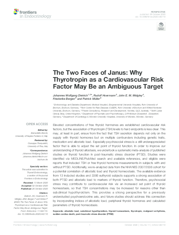 (PDF) The Two Faces of Janus: Why Thyrotropin as a Cardiovascular Risk ...