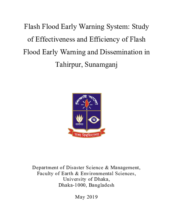 (PDF) Flash Flood Early Warning System: Study of Effectiveness and ...