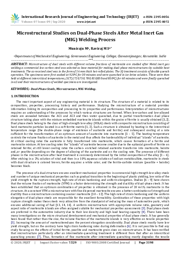 (PDF) IRJET- Microstructural Studies on Dual-Phase Steels After Metal ...