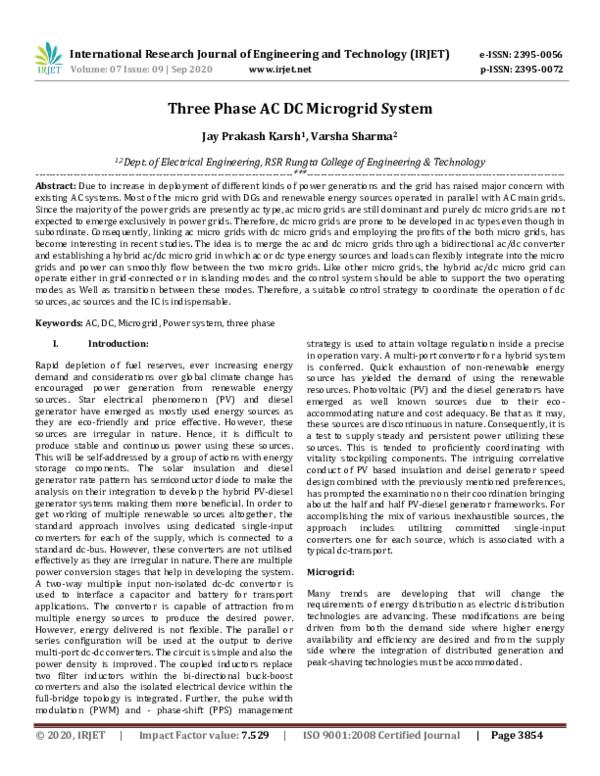 (PDF) IRJET- Three Phase AC DC Microgrid System