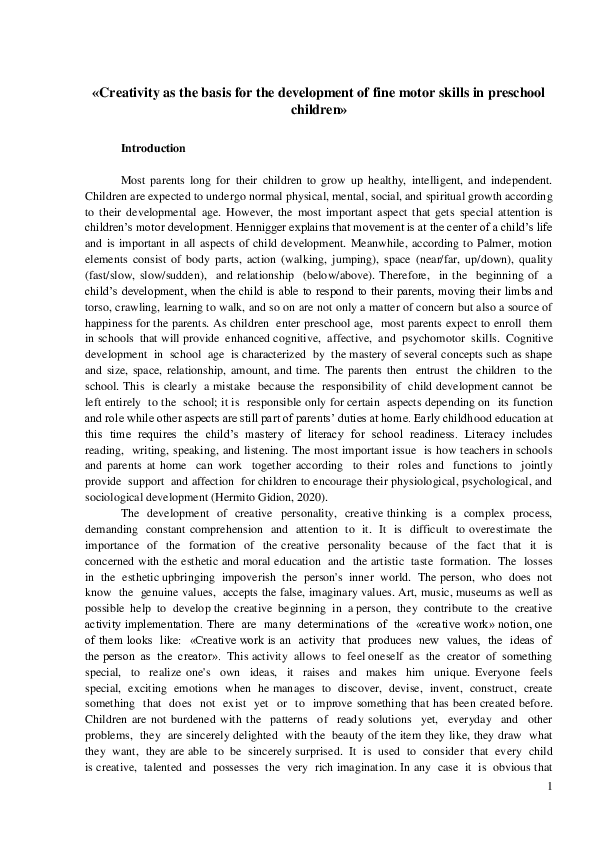 (PDF) Creativity as the basis for the development of fine motor skills ...