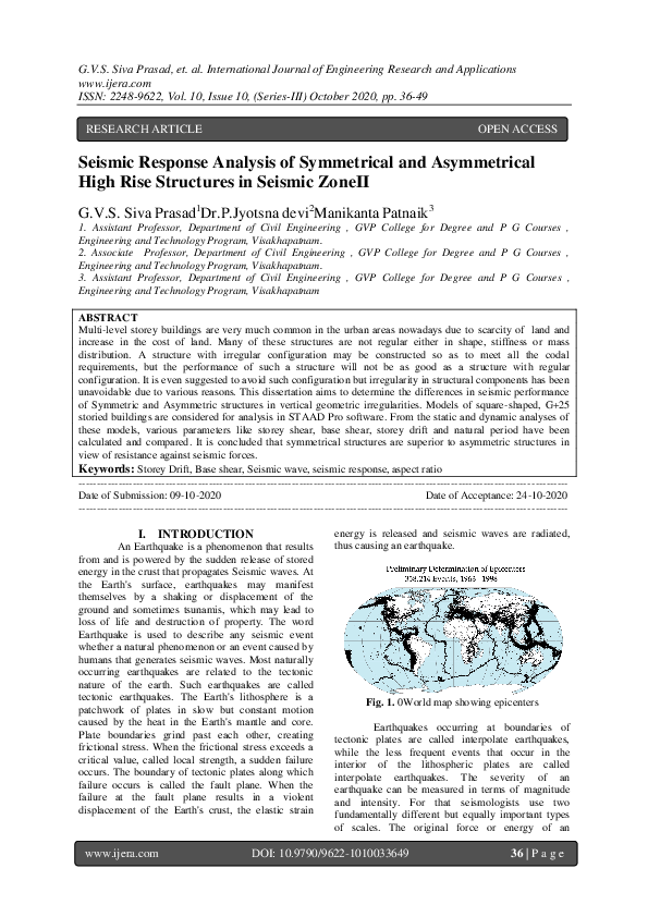 (PDF) Seismic Response Analysis of Symmetrical and Asymmetrical High ...