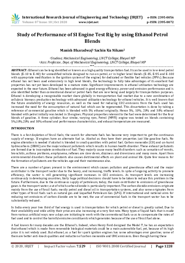 (PDF) IRJET- Study of Performance of SI Engine Test Rig by using ...