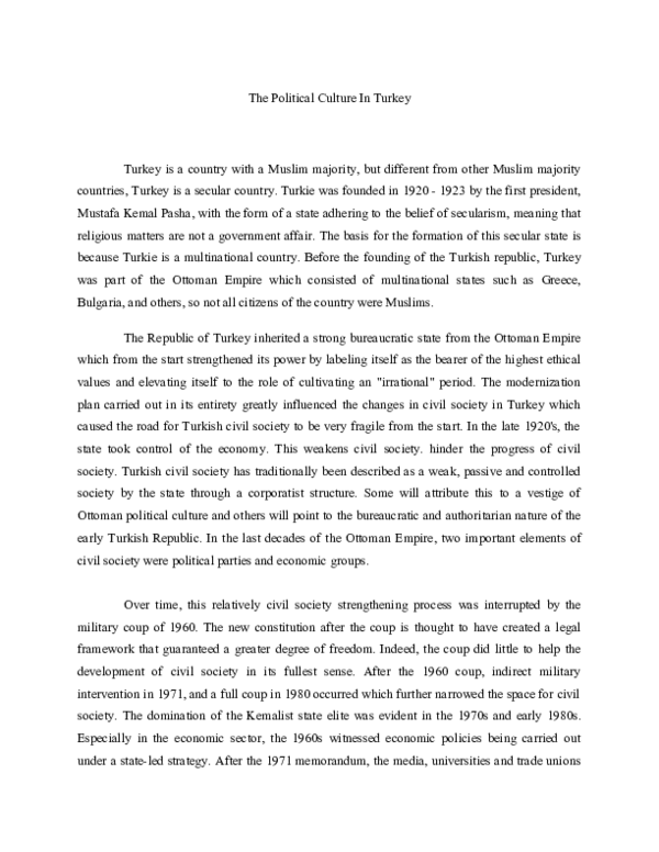 (DOC) The Political Culture In Turkey