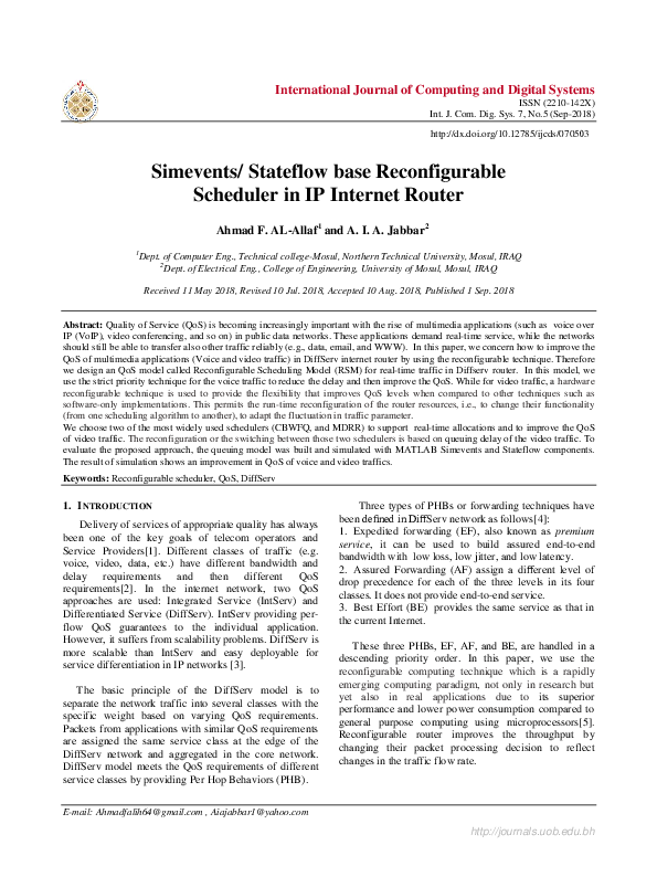 (PDF) Simevents/ Stateflow base Reconfigurable Scheduler in IP Internet ...