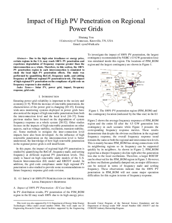 (PDF) Impact of High PV Penetration on Regional Power Grids