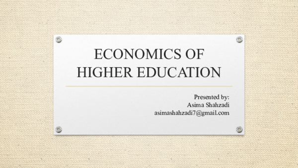 (PPT) Unit 6 pptEconomics of Higher Education