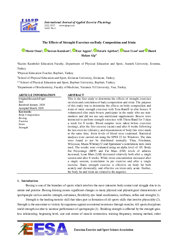 (PDF) The Effects of Strenght Exercises on Body Composition and Irisin
